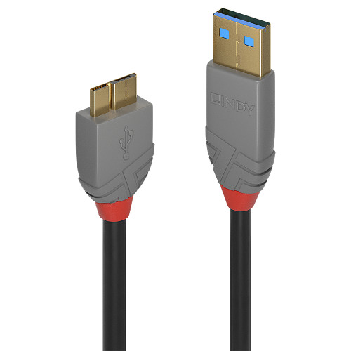 0.5m USB 3.2 Type A to Micro-B Cable, 5Gbps, Anthra Line