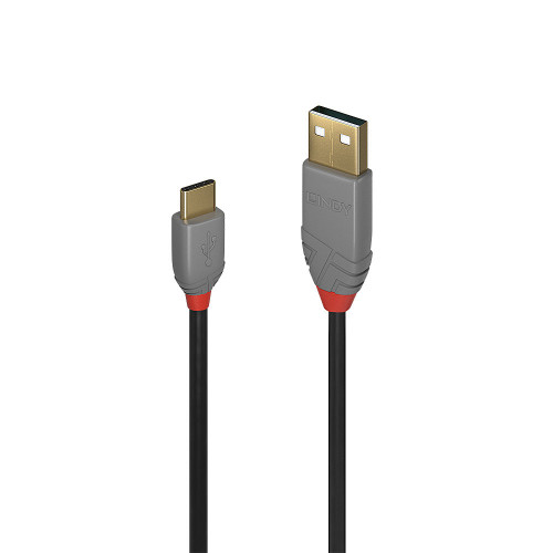 Lindy 0.5m USB 2.0 Type A to C Cable, Anthra Line