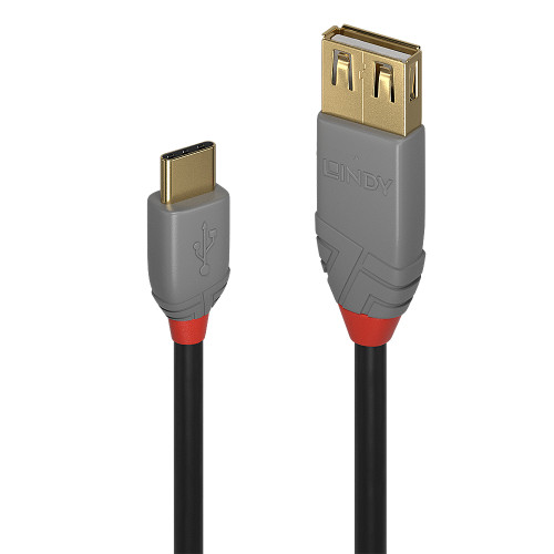 Lindy 0.15m USB 2.0 C to A AdapterCable, Anthra Line