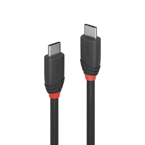 Lindy 1m USB 3.2 Type C Cable 3A, Black Line