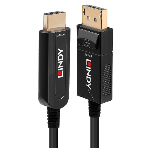 Lindy 30m Fibre Optic Hybrid DP 1.2 to HDMI 18G Cable