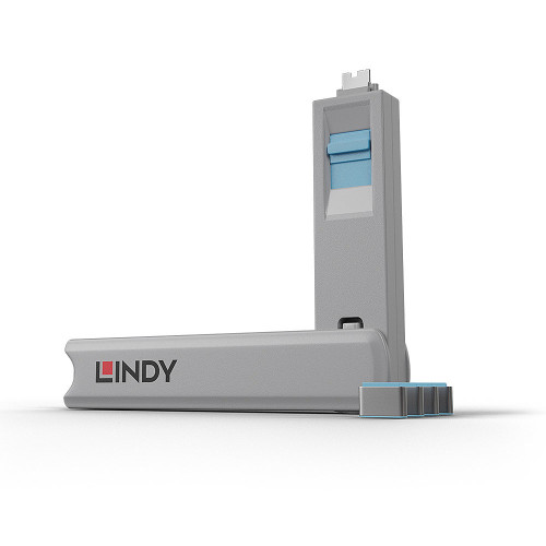 Lindy USB Type C Port Blocker, blue