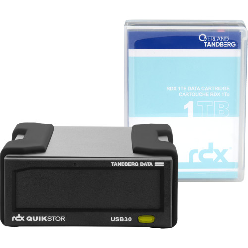 Overland-Tandberg RDX external drive kit with 1TB cartridge, black, USB3+