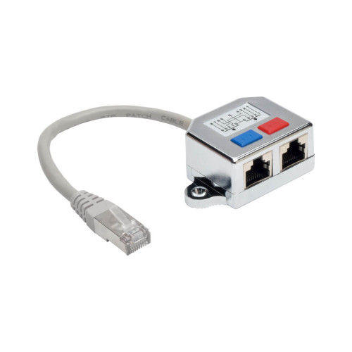 Tripp Lite N035-001 2-to-1 RJ45 Splitter Adapter Cable, 10/100 Ethernet Cat5/Cat5e (M/2xF), 6 in.