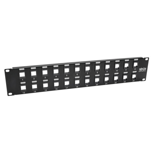 Tripp Lite N062-024-KJ 24-Port 2U Rack-Mount Unshielded Blank Keystone/Multimedia Patch Panel, RJ45 Ethernet, USB, HDMI, Cat5e/6