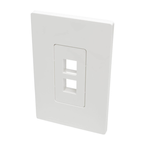 Tripp Lite N080-102 2-Port Keystone Single-Gang Faceplate, White, TAA