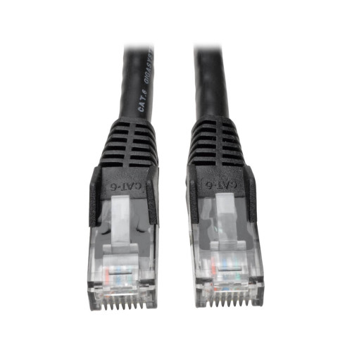 Tripp Lite N201-001-BK Cat6 Gigabit Snagless Molded (UTP) Ethernet Cable (RJ45 M/M), PoE, Black, 1 ft. (0.31 m)