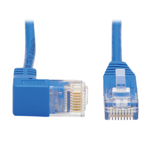 Tripp Lite N204-S10-BL-DN Down-Angle Cat6 Gigabit Molded Slim UTP Ethernet Cable (RJ45 Right-Angle Down M to RJ45 M), Blue, 10 ft. (3.05 m)