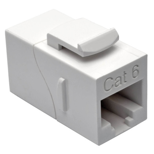 Tripp Lite N235-001-WH Cat6 Straight-Through Modular In-Line Snap-In Coupler (RJ45 F/F), White, TAA