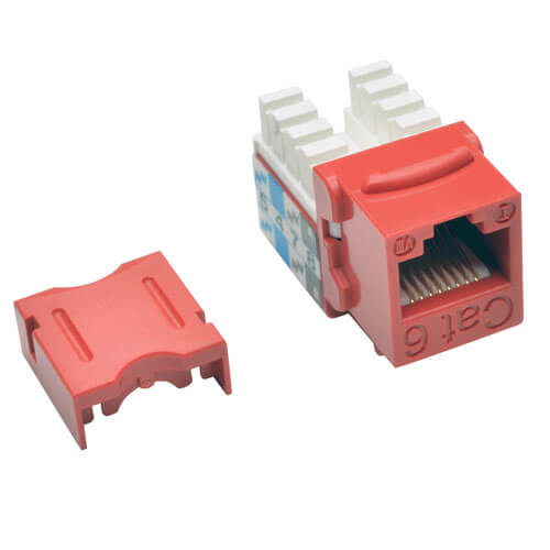 Tripp Lite N238-001-RD Cat6/Cat5e 110 Style Punch Down Keystone Jack - Red, TAA