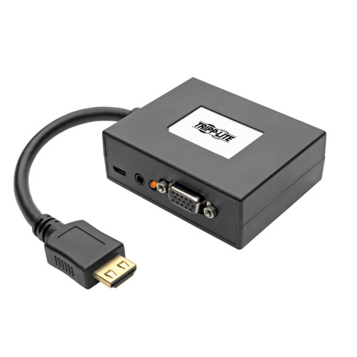 Tripp Lite P131-06N-2VA-U HDMI to VGA and Audio Adapter, 6 in. (15.2 cm), Black, TAA