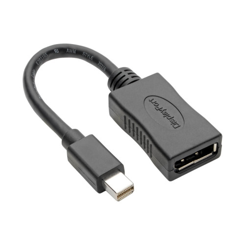 Tripp Lite P139-06N-DP4K6B Keyspan Mini DisplayPort to DisplayPort Adapter, 4K 60 Hz, Black (M/F), 6-in. (15.24 cm)