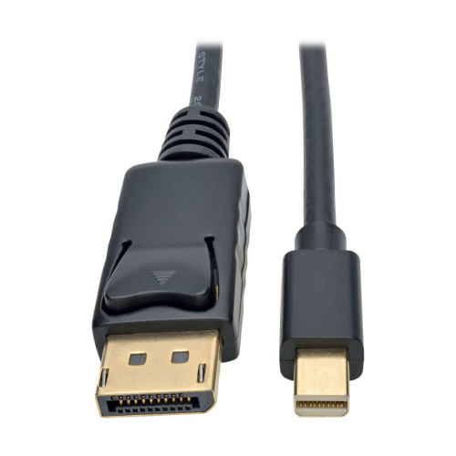 Tripp Lite P583-010-BK Mini DisplayPort to DisplayPort Adapter Cable, 4K (M/M), DP Latching Connector, Black, 10 ft. (3.1 m)