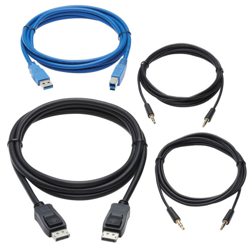 Tripp Lite P785-DPKIT06 DisplayPort KVM Cable Kit for B005-DPUA2-K and B005-DPUA4 KVM, 4K DP, USB 3.2, 3.5 mm, 6 ft. (1.83 m)