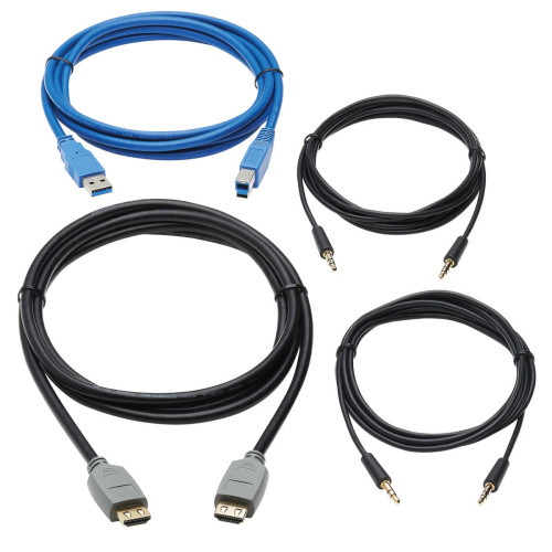 Tripp Lite P785-HKIT10 HDMI KVM Cable Kit for B005-HUA2-K and B005-HUA4 KVM, 4K HDMI, USB 3.2 Gen 1, 3.5 mm, 10 ft. (3.05 m)