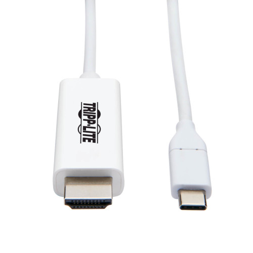 Tripp Lite U444-006-H4K6WE USB-C to HDMI Adapter Cable (M/M), 4K 60 Hz, 4:4:4, Thunderbolt 3 Compatible, White, 6 ft. (1.8 m)