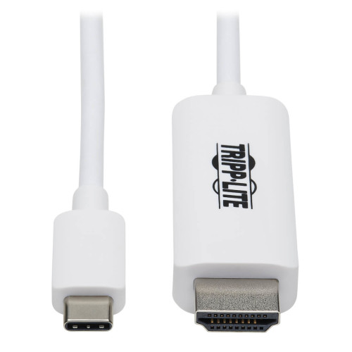 Tripp Lite U444-006-HWE USB-C to HDMI Adapter Cable (M/M), 4K, 4:4:4, Thunderbolt 3 Compatible, White, 6 ft. (1.8 m)