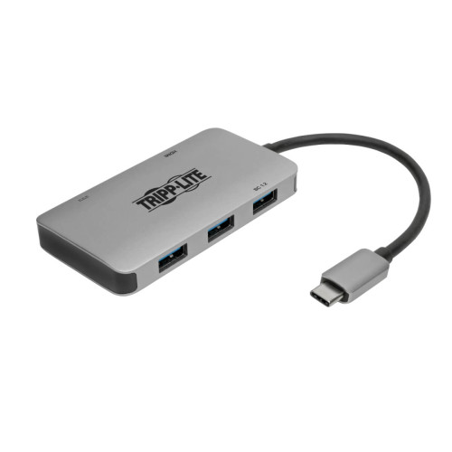 Tripp Lite U444-06N-H3U-C USB-C Multiport Adapter, 4K HDMI, 3 USB-A Ports, 100W PD Charging, HDCP, Gray