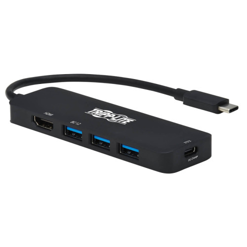 Tripp Lite U444-06N-H3UC2 USB-C Multiport Adapter - 4K 60 Hz HDMI, 3 USB-A Hub Ports, 100W PD Charging, HDR, HDCP 2.2