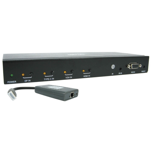 Tripp Lite B320-4X1-MHB-K 4-Port Presentation Switch Kit, 4K 60 Hz (4:4:4) HDMI, DP, USB-C and VGA to HDMI over Cat6 Extender, 50 ft., TAA