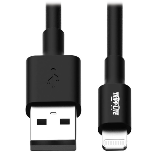 Tripp Lite M100-003-BK USB-A to Lightning Sync/Charge Cable, MFi Certified - Black, M/M, USB 2.0, 3 ft. (0.91 m)