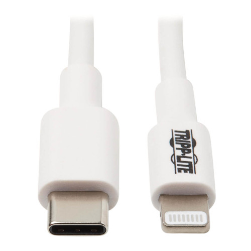 Tripp Lite M102-003-WH USB-C to Lightning Sync/Charge Cable (M/M), MFi Certified, White, 3 ft. (0.9 m)