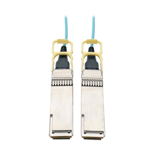 Tripp Lite N28H-10M-AQ QSFP28 to QSFP28 Active Optical Cable - 100GbE, AOC, M/M, Aqua, 10M (32.8 ft.)