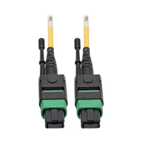 Tripp Lite N390-02M-12-AP MTP/MPO (APC) Singlemode Patch Cable (F/F), 12 Fiber, 40/100 GbE, QSFP+ 40GBASE-PLR4, Plenum, Push/Pull Tab, Yellow, 2 m (6.6 ft.)