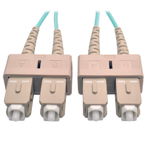 Tripp Lite N806-03M 10Gb Duplex Multimode 50/125 OM3 LSZH Fiber Patch Cable (SC/SC) - Aqua, 3M (10 ft.)