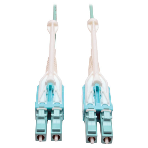 Tripp Lite N820-02M-T 10Gb Duplex Multimode 50/125 OM3 LSZH Fiber Patch Cable with Push/Pull Tab Connectors, (LC/LC) - Aqua, 2M (6 ft.)