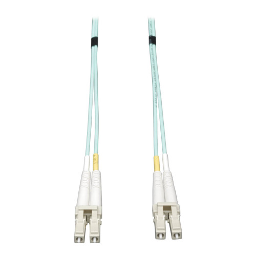 Tripp Lite N820-20N 10Gb Duplex Multimode 50/125 OM3 LSZH Fiber Patch Cable (LC/LC) - Aqua, 0.5M (20-in.)