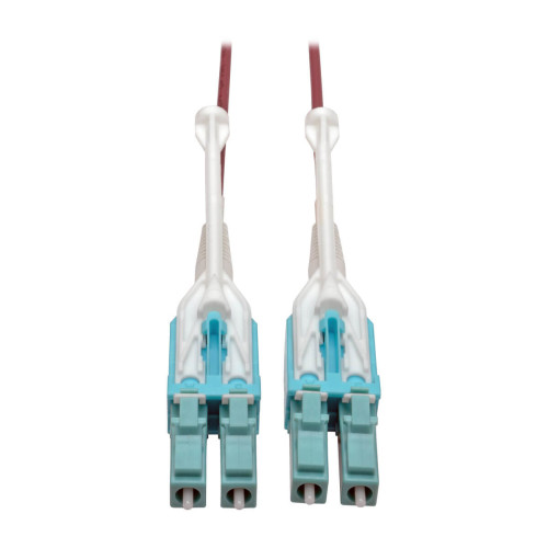 Tripp Lite N821-02M-MG-T 10G Duplex Multimode 50/125 OM4 LSZH Fiber Optic Cable (LC/LC), Push/Pull Tabs, Magenta, 2 m