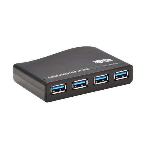 Tripp Lite U360-004-R-INT 4-Port USB-A Mini Hub - USB 3.2 Gen 1, International Plug Adapters