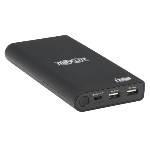 Tripp Lite UPB-20K0-2U1C Portable Charger - 2x USB-A, USB-C with PD Charging, 20,100mAh Power Bank, Lithium-Ion, USB-IF, Black