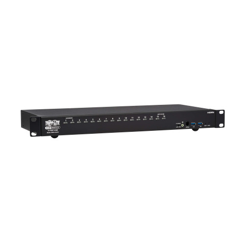 16-Port 4K HDMI/USB KVM Switch - 4K 60 Hz Video/Audio, USB Peripheral Sharing, 1U Rack-Mount