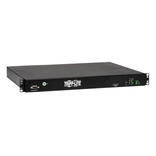 Tripp Lite PDUMH15HVAT 2.4kW Single-Phase Local Metered Automatic Transfer Switch PDU, Two 200-240V C14 Inlets, 10 C13 Outputs, 1U, TAA