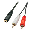 0.25m AV Adapter Cable - 3.5mm Female to 2 x RCA Male